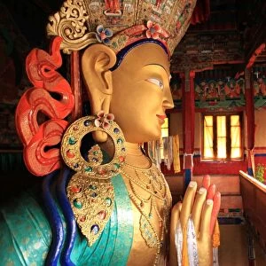 The huge 15 metre high statue of Maitreya (Chamba) Buddha (the Buddha to come)