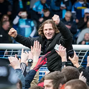 Gareth Ainsworth's Promotion Celebrations: Wycombe Wanderers Win Sky Bet League 2 at Chesterfield, April 2018