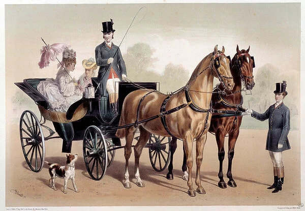 A horse carriage with Anglo-Norman horses Print by Albert Adam (1833