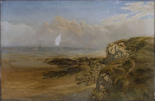 Trow Rocks, South Shields (oil on canvas)