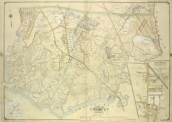 Queens, Vol. 1, Double Page Plate No. 19; Part Of Ward 4; Jamaica; Map bounded by