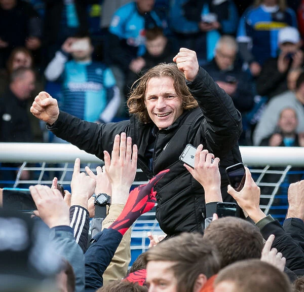 Gareth Ainsworth's Promotion Celebrations: Wycombe Wanderers Win Sky Bet League 2 at Chesterfield, April 2018