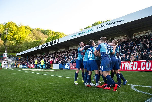 Wycombe Wanderers Celebrate Promotion to League One after Win against Fleetwood Town (April 5, 2019)