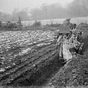 A ploughing demonstration with the new Melotte tractor. 1936