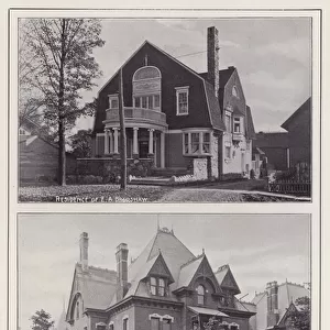Jamestown, NY: Residence of E A Bradshaw; Residence of W M Haffer (b / w photo)