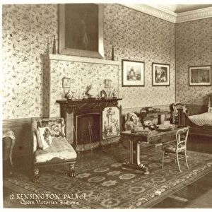 Kensington Palace, Queen Victorias bedroom (b / w photo)