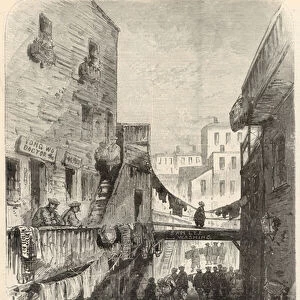 A street scene in the Chinese Quarter of San Francisco (engraving)