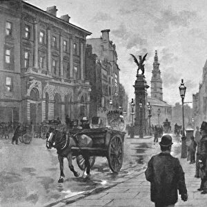 Fleet Street, Showing Temple Bar Memorial and Childs Bank, 1891. Artist: William Luker