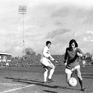 Manchester United footballer George Best in action during the FA Cup fifth round match