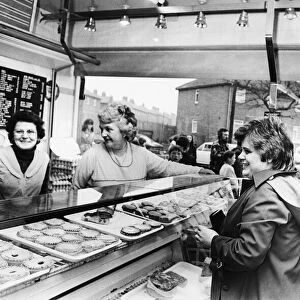 Tony Benn calls in at North Shields shop to buy pies for his tea before setting off for