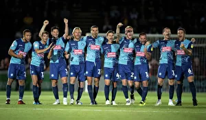 <b class=qtipBold><figcaption>The team celebrate</figcaption></b><br>vs Northampton Town (H), 14/08/18<br><em>© ©PRiME Media Images Limited</em> The team celebrate
