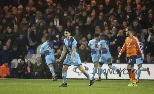 <b class=qtipBold><figcaption>Wycombe celebrate at Luton</figcaption></b><br>30/01/18<br><em>© PRiME Media Images Limited</em> Wycombe celebrate at Luton